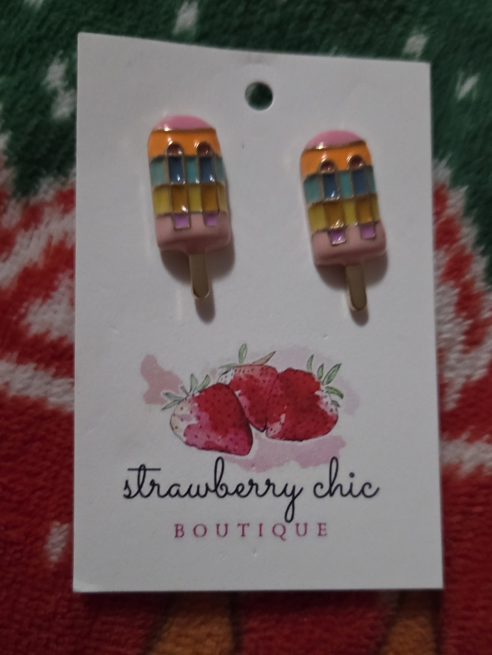 Multicolor Popsicle Stud Earrings New